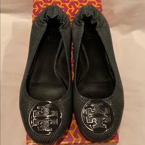 RARE Tory Burch Reva smoke stingray leather 7.5